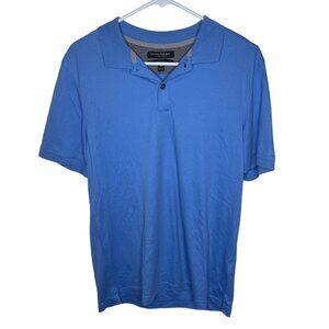 Banana Republic Luxury Touch Standard Fit Polo Shirt M Blue Cotton Blend